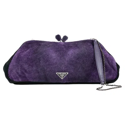 Pre-owned Prada Purple Pony Hair Bag