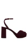 Prada Purple Suede Heels In Purple