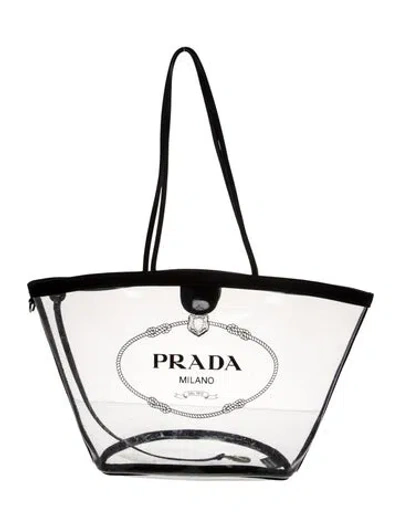 Pre-owned Prada Pvc Pvc Tote In Black