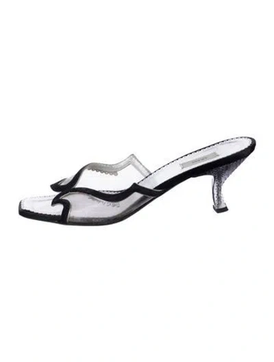 Pre-owned Prada Pvc Slides In Black