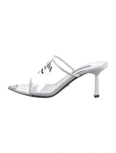 Pre-owned Prada Pvc Slides In White