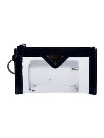 Pre-owned Prada Pvc Wallet In Black