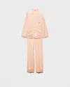 Prada Pyjama Aus Satin Im Vintage-look In Neutral