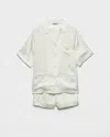 Prada Pyjama Aus Satin Im Vintage-look Mit Shorts In White