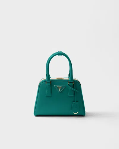 Prada Pyramid Saffiano Leather Mini Bag In Green
