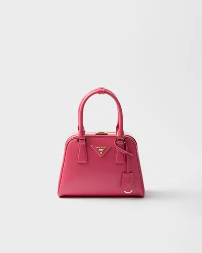 Prada Pyramid Saffiano Leather Mini Bag In Pink