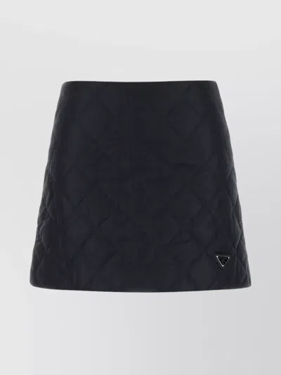 PRADA QUILTED A-LINE MINI SKIRT