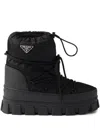 Prada Men's Nylon Gabardine Apres Ski Boots In Black