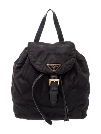 Pre-owned Prada Quilted Backpack In Black
