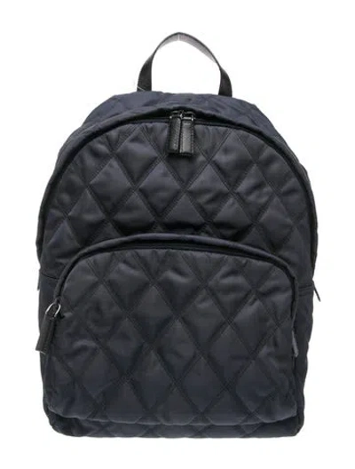 Pre-owned Prada Quilted Backpack In Blue