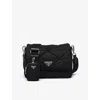 Prada Womens Black Quilted Brand-plaque Recycled-nylon Shoulder Bag In Black