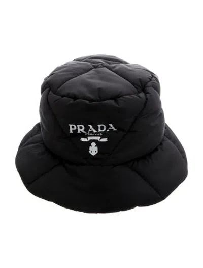 Pre-owned Prada Quilted Bucket Hat In Black