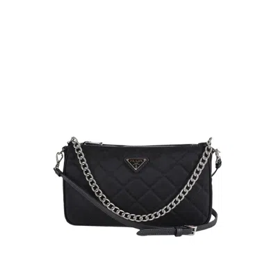 Prada Quilted Chain Shoulder Bag In Black