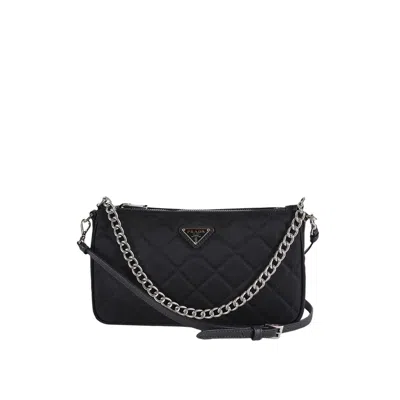 Prada Quilted Chain Shoulder Bag In Black