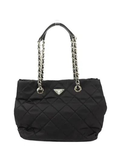 Pre-owned Prada Quilted Chain Shoulder Bag In Black