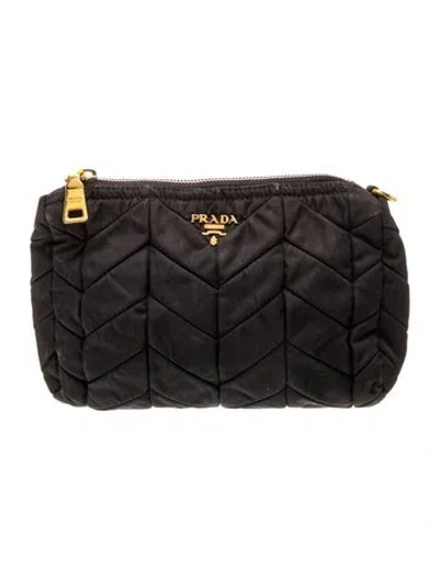 Pre-owned Prada Quilted Clutch In Black