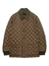 Prada Quilted Corduroy-collar Jacket In Brown