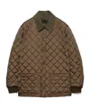 Prada Quilted Corduroy-collar Jacket In Brown