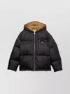 Prada Contrasting Lining Hooded Down Jacket