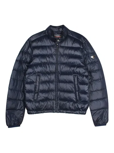 Pre-owned Prada Quilted Down Jacket In Blue