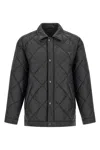 Prada Quilted Down Jacket With Logo In Black