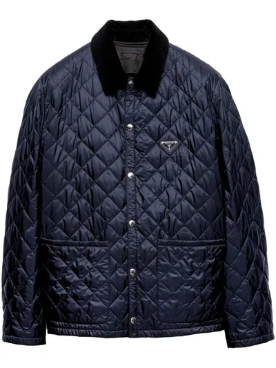 Prada Jacke Aus Gestepptem Re-nylon In Blau