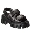 Prada Quilted Leather Platform Sandal In Black