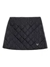 Prada Quilted Logo-plaque Mini Skirt In Multi