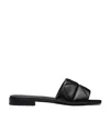 Prada Triangle Quilted Sandals In Black