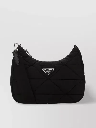 Prada Quilted Nylon Crossbody Bag In Black