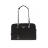 Prada Quilted Nylon Shoulder Bag In Black