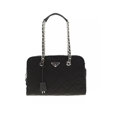 Prada Quilted Nylon Shoulder Bag In Black
