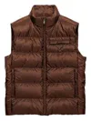 Prada Mens Brown Re-nylon Quilted Woven Gilet In Brown