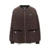 Prada Womens Brown Quilted Lightweight Re-nylon Jacket In Brown