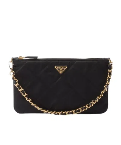 Prada Re-nylon Pouch In Black