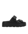Prada Chunky Platform Sandals With Knot Detail In Black In Black