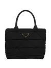 Prada Quilted Top-handles Tote Bag In Black