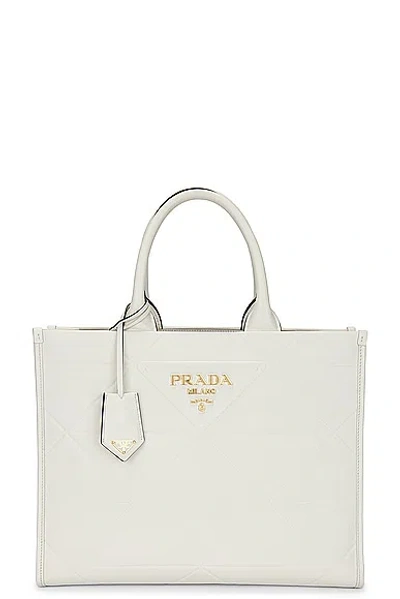 Prada Quilted Tote Bag In White