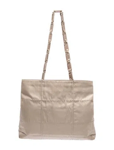 Pre-owned Prada Quilted Tote In Neutral