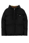 Prada Black Re-nylon Down Jacket In Black
