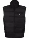 Prada High Collar Sleeveless Padded Jacket Couture In Black