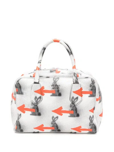 Pre-owned Prada Rabbit-print Two-way Bag In Multicolour