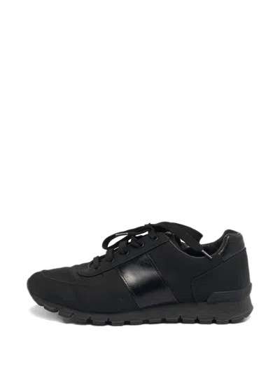 Pre-owned Prada Racer Lace-up Sneakers In Black