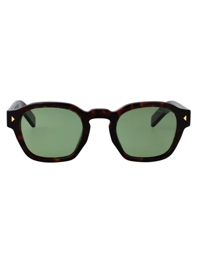 Prada Radica Tortoise Acetate Sunglasses In Brown