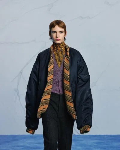 Pre-owned Prada Raf Simons 21aw Bomber Jacket In Blue