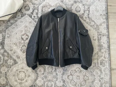 Pre-owned Prada Raf Simons Nappa Leather Jacket In Black