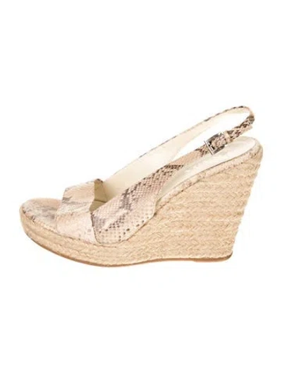 Pre-owned Prada Raffia Animal Print Slingback Sandals In Neutrals