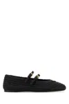 Prada Raffia Ballerinas In Black