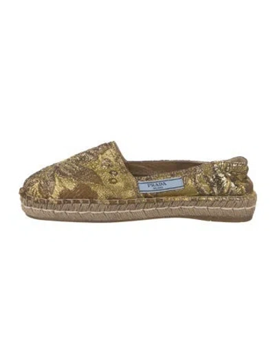 Pre-owned Prada Raffia Braided Accents Espadrilles In Neutrals