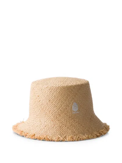 PRADA RAFFIA BUCKET HAT